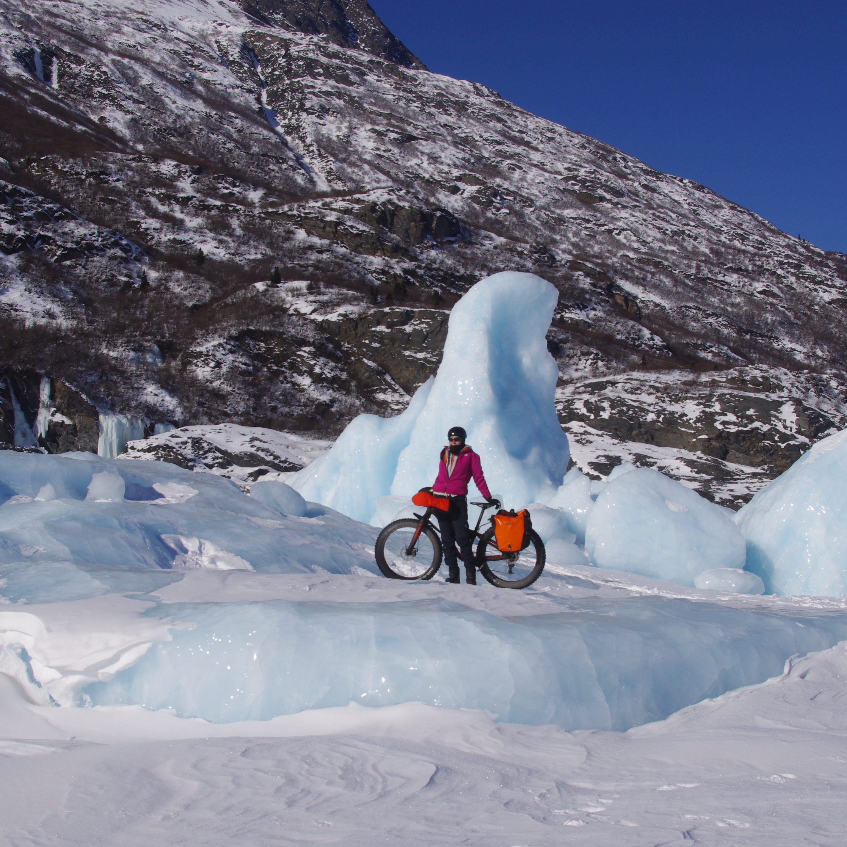 Me with ice bergs from Knik Glacier